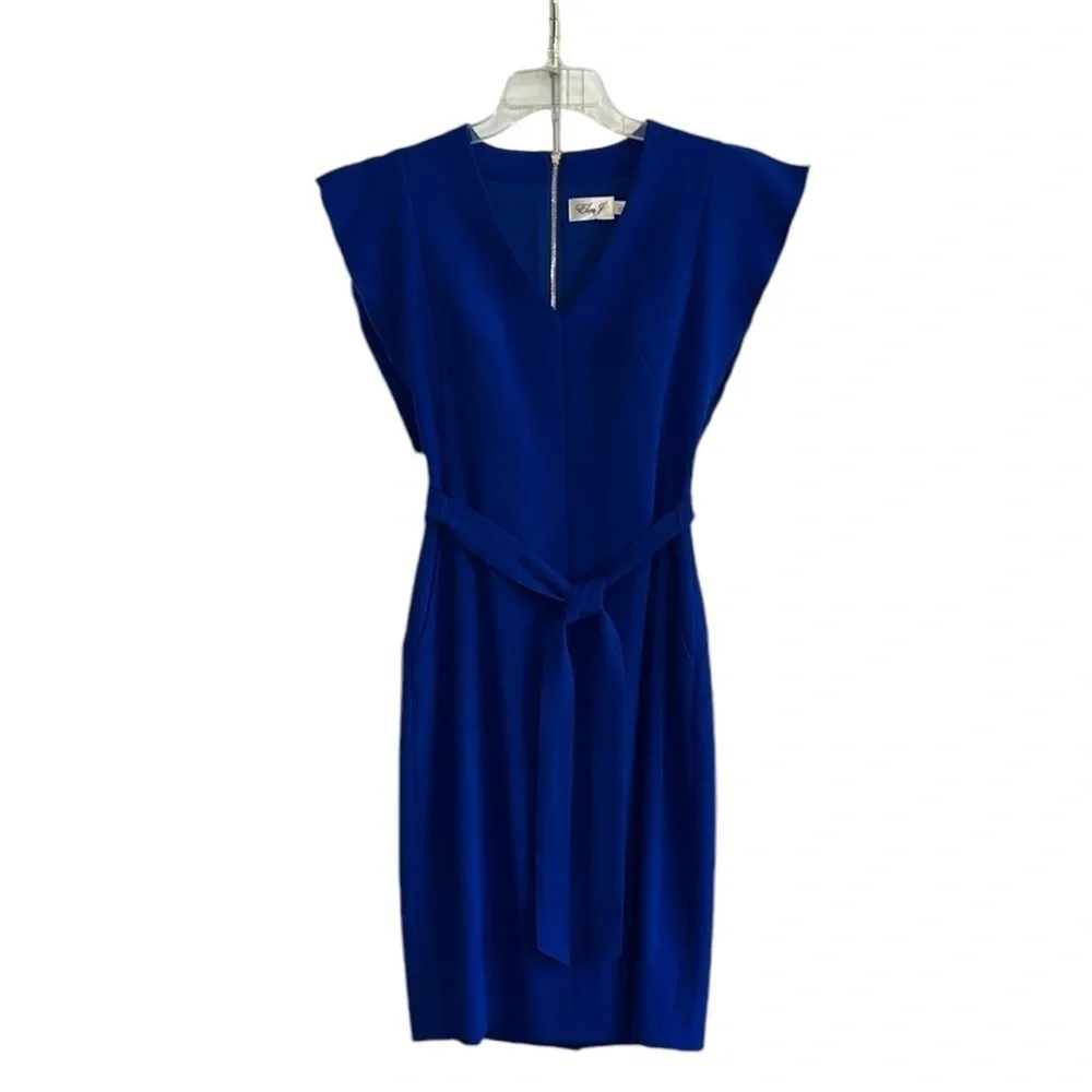 Eliza J Royal Blue Flutter Sleeve Dress Size 4 - Picture 2 of 13